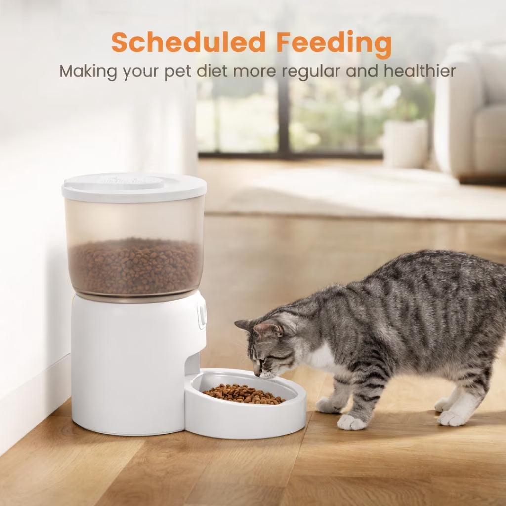 3L Automatic Smart Pet Feeder 2.4G Wifi App Controlled Timed Quantitative Dry Food Dispenser for Cat Dog Small Pets Airtight Lid Dual Power Supply