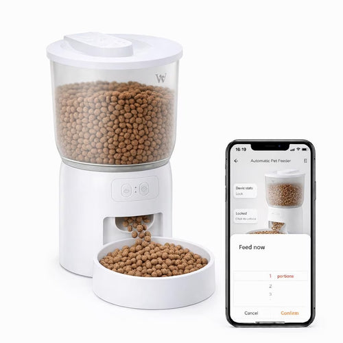 3L Automatic Smart Pet Feeder 2.4G Wifi App Controlled Timed Quantitative Dry Food Dispenser for Cat Dog Small Pets Airtight Lid Dual Power Supply