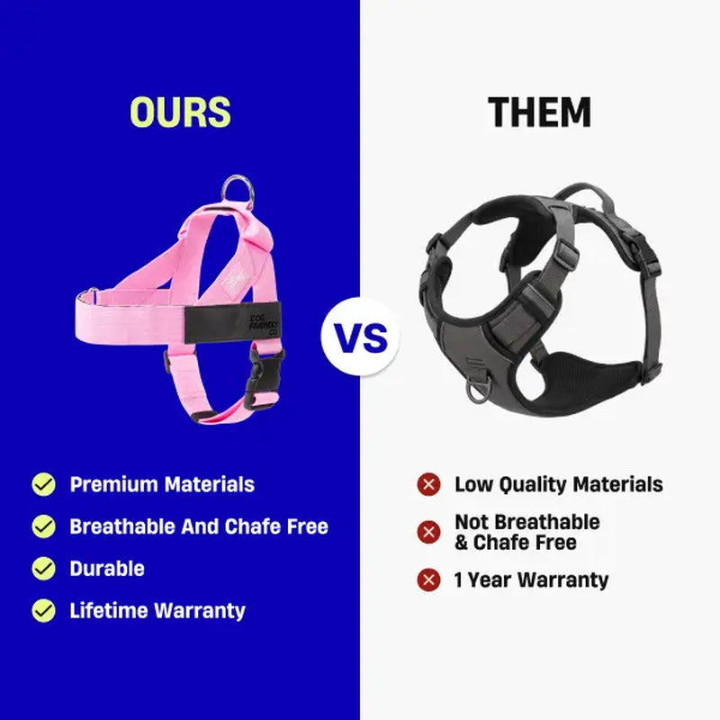 Dog Friendly Co. No-Pull Dog Walking Harness - Choke-Free Design, Padded Comfortable, 1-Click Simple Clip Buckle, Grab-Handle Ease, Chafe-Resistant Adjustable Straps, Lightweight, All-Day Wear, Secure Walks, Multi-Size XXS-XL