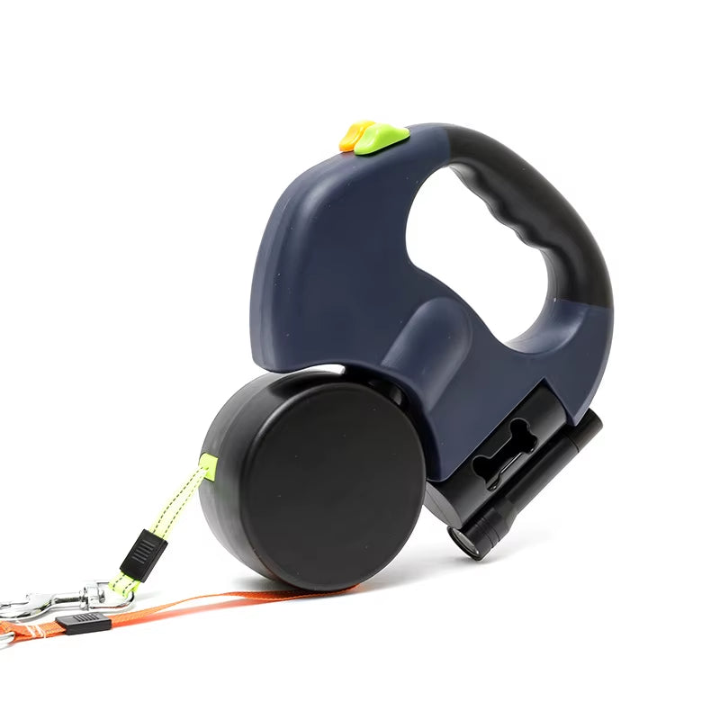 Anti-Pull Small Dog Retractable Leash Double Reflective Pet Leash Tangle-Free Double Dog Walking Leash with Lights