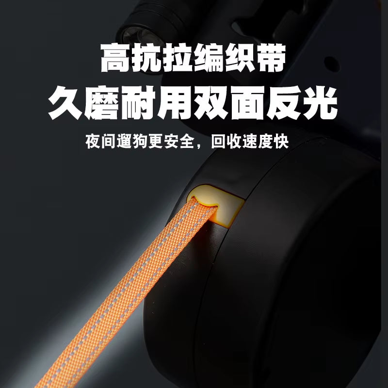 Anti-Pull Small Dog Retractable Leash Double Reflective Pet Leash Tangle-Free Double Dog Walking Leash with Lights