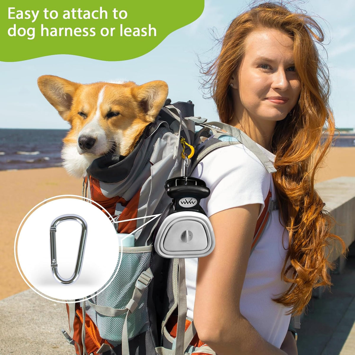 SUPERDESIGN Portable and Versatile Pet Poop Scooper, Ideal for Walking Traveling and Camping with Small and Large with Cleash Clip and Garbage Bag Bin Dogs Poop Scooper Small