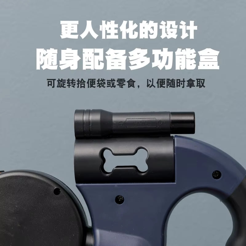 Anti-Pull Small Dog Retractable Leash Double Reflective Pet Leash Tangle-Free Double Dog Walking Leash with Lights